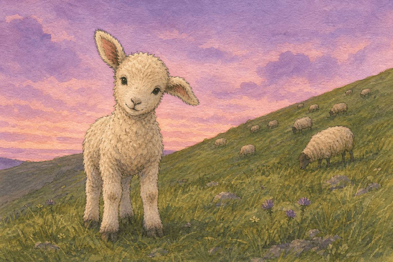 Concept art for Ollie counts the sheep