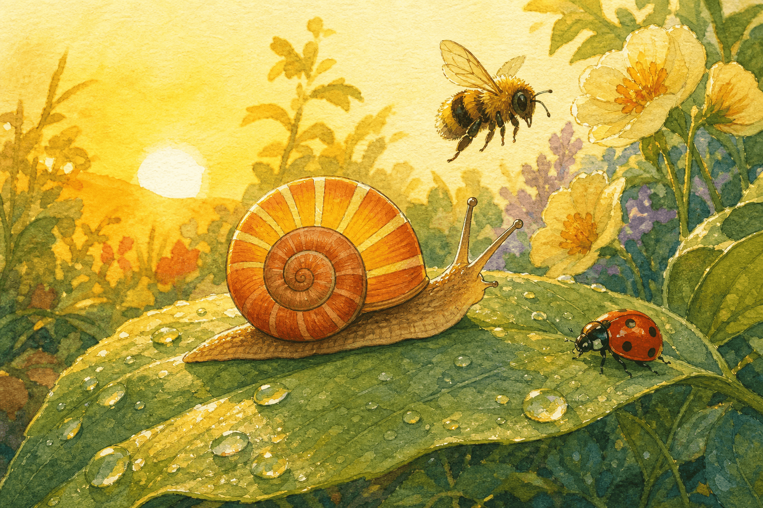 Concept art for Sunny the snail says good morning