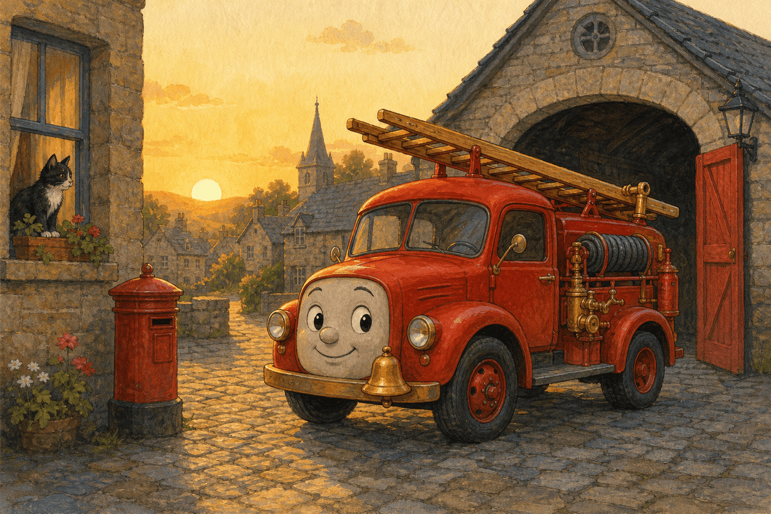 Concept art for Little red engine rings the bell